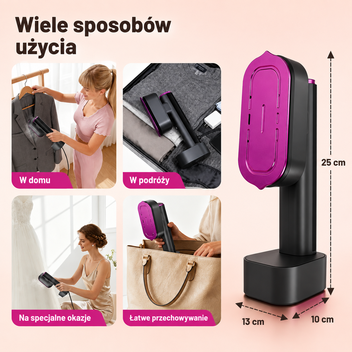 Przenośna parownica do ubrań - usuń zagniecenia w kilka sekund